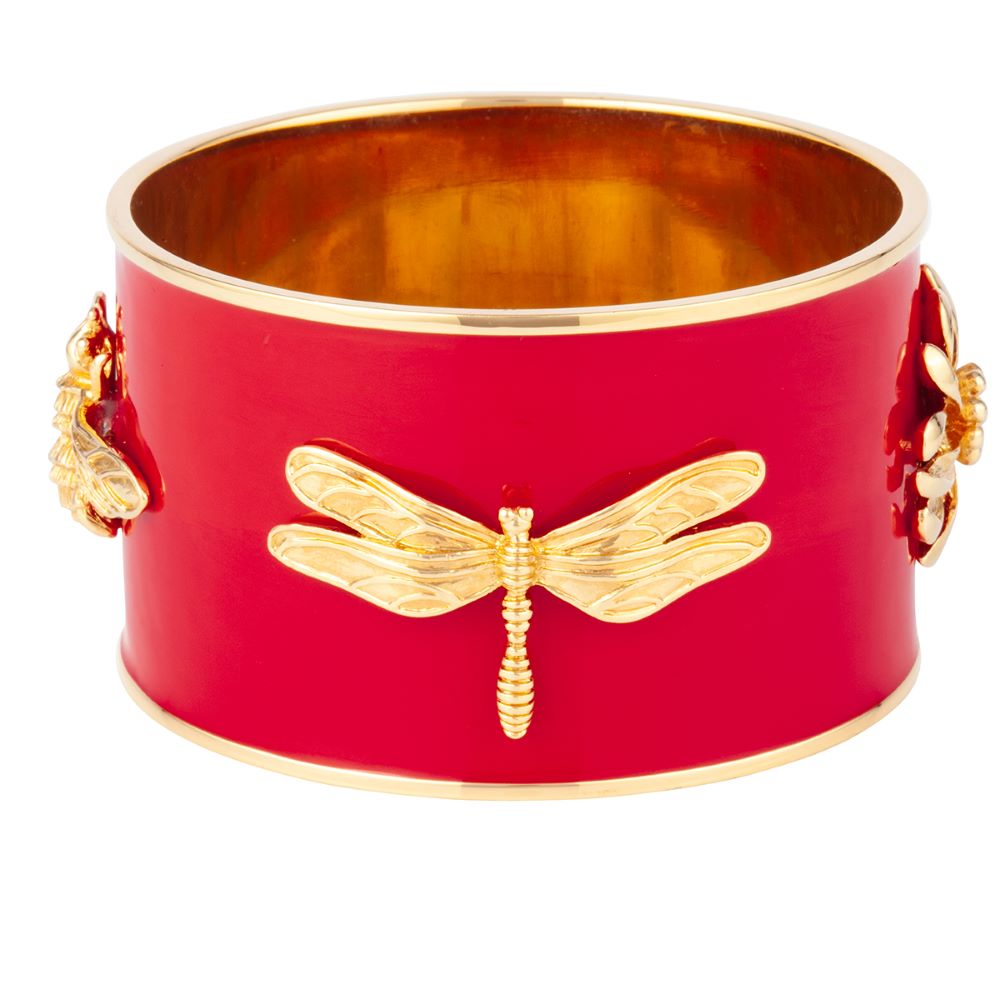 2000s Vintage Monet Red Enamel Cuff