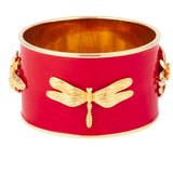 2000s Vintage Monet Red Enamel Cuff