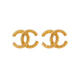 1993 Vintage Chanel Hammered Clip-On Earrings