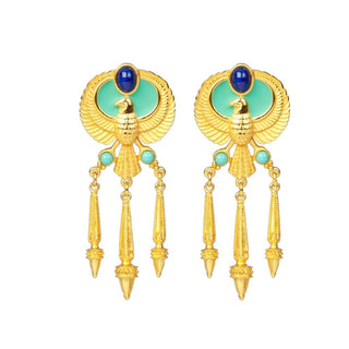 1990s Vintage Elizabeth Taylor Egyptian Clip-On Earrings