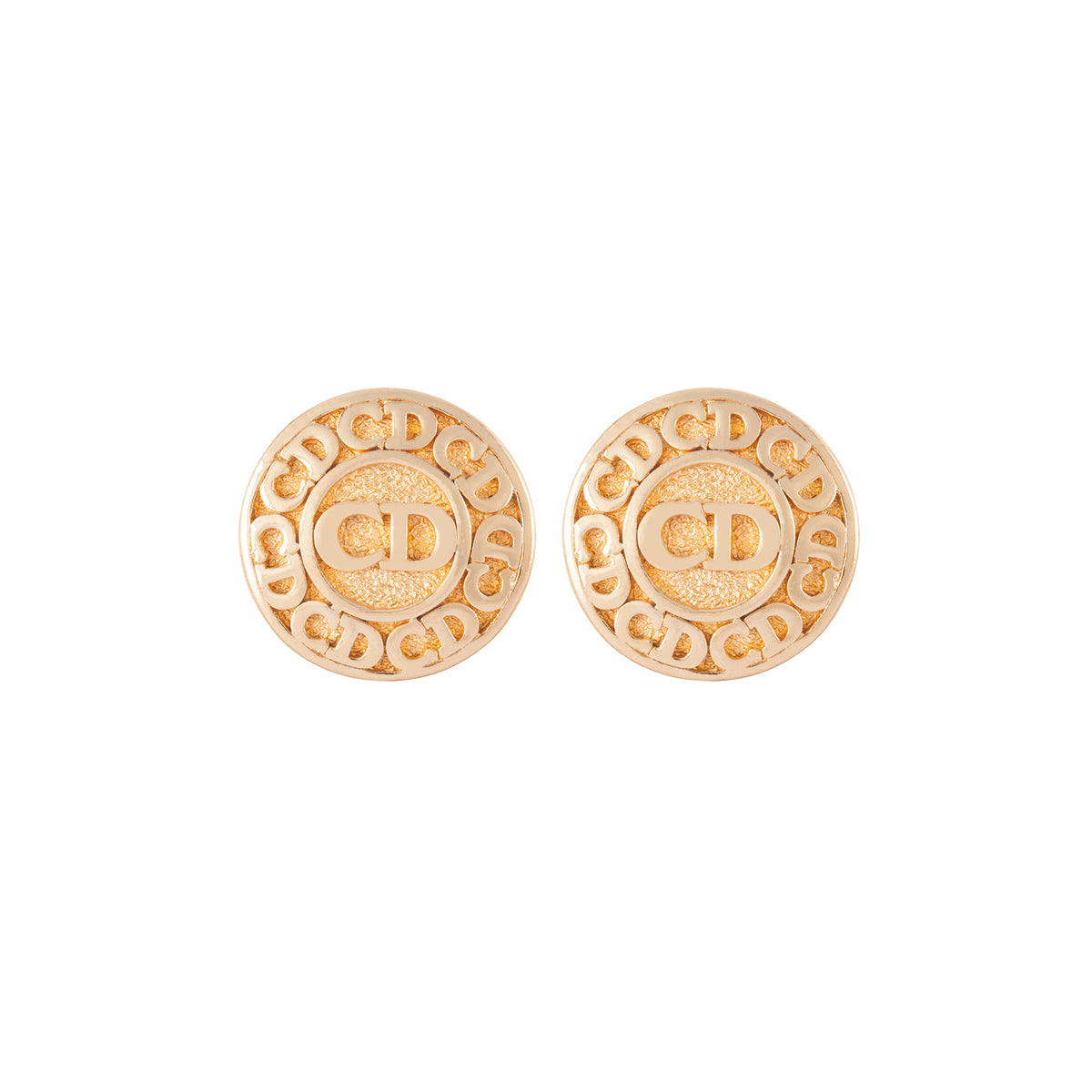 1990s Vintage Christian Dior Monogram Clip-On Earrings