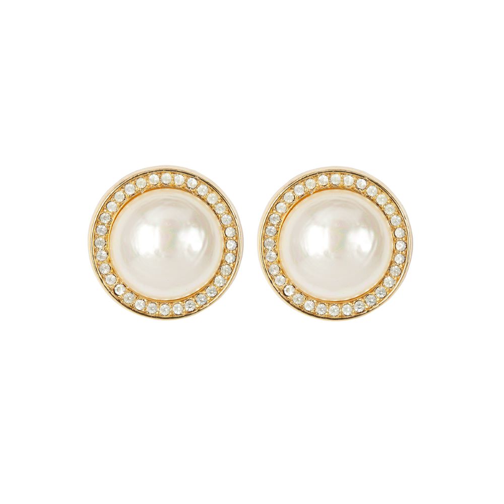 1980s Vintage Christian Dior Round Clip-On Earrings