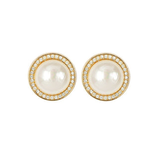 1980s Vintage Christian Dior Round Clip-On Earrings