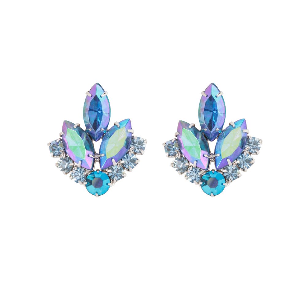 1960s Vintage Sarah Coventry Crystal Leaf Earrings