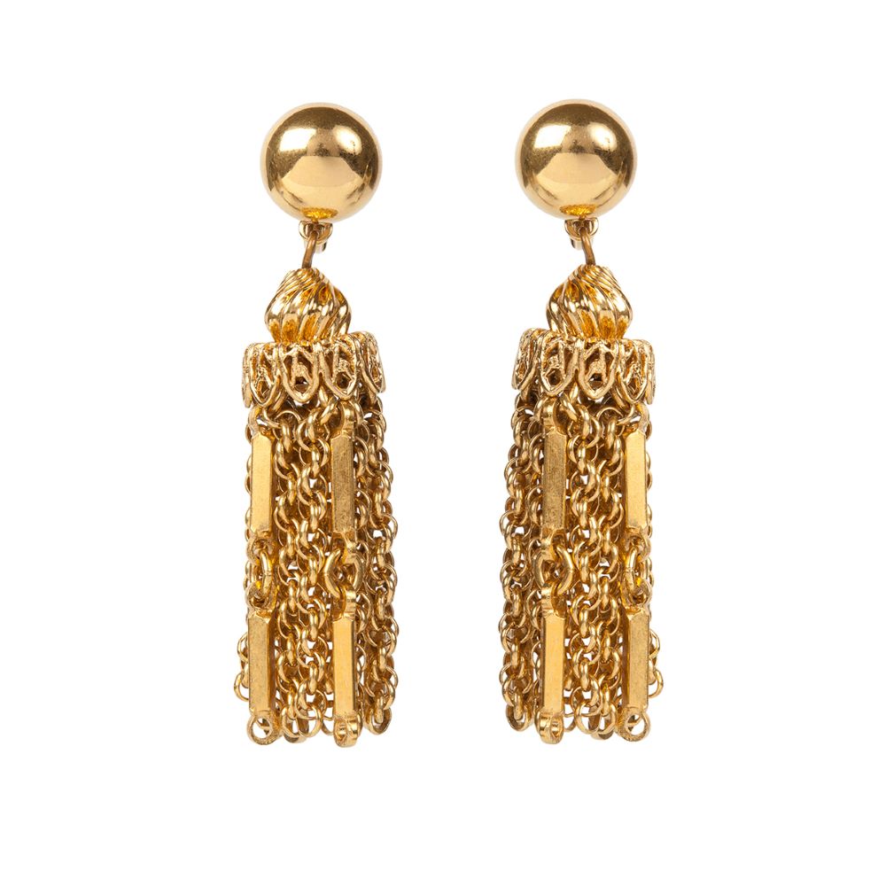 Clip on hot sale tassel earrings