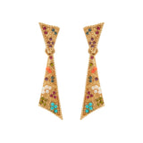 1980s Vintage D Orlan Colourful Swarovski Crystal Clip-On Earrings