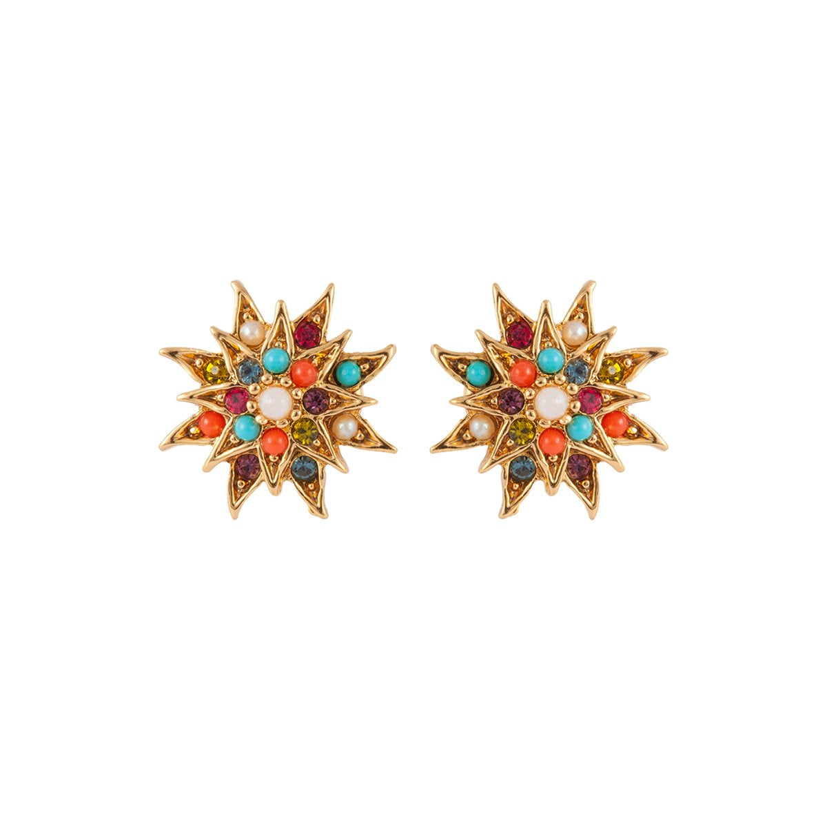1980s D Orlan Star Swarovski Crystal Clip-On Earrings