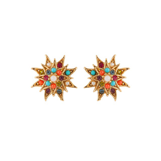 1980s D Orlan Star Swarovski Crystal Clip-On Earrings