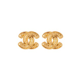 1980s Vintage Chanel Quilted Clip-On Earrings