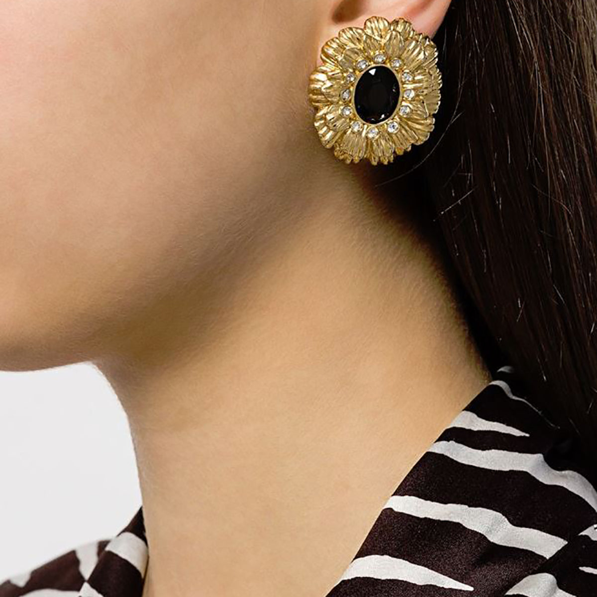 1980s Vintage Kenneth Jay Lane Swarovski Clip-On Earrings