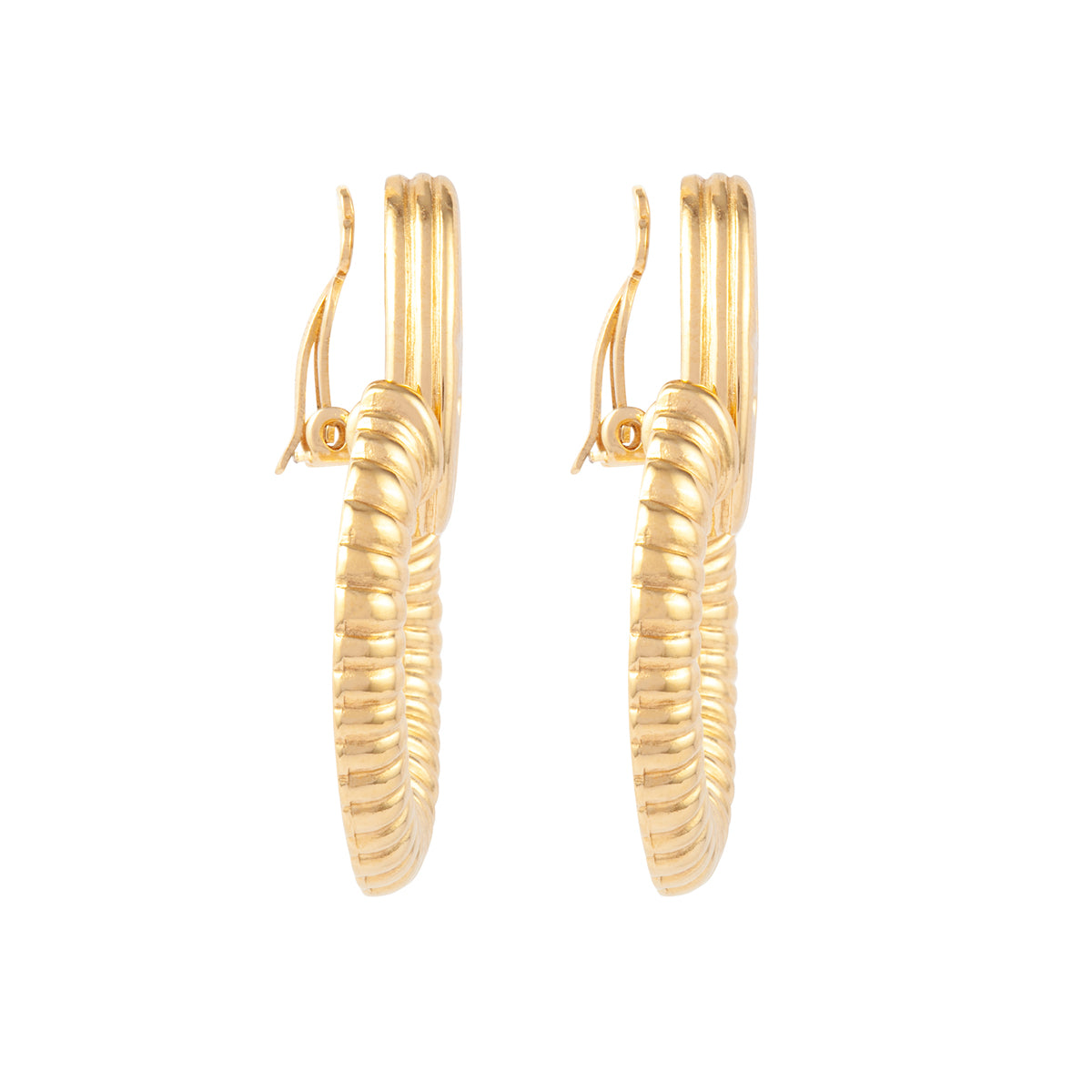 1980s Vintage Givenchy Ribbed Clip-On Earrings
