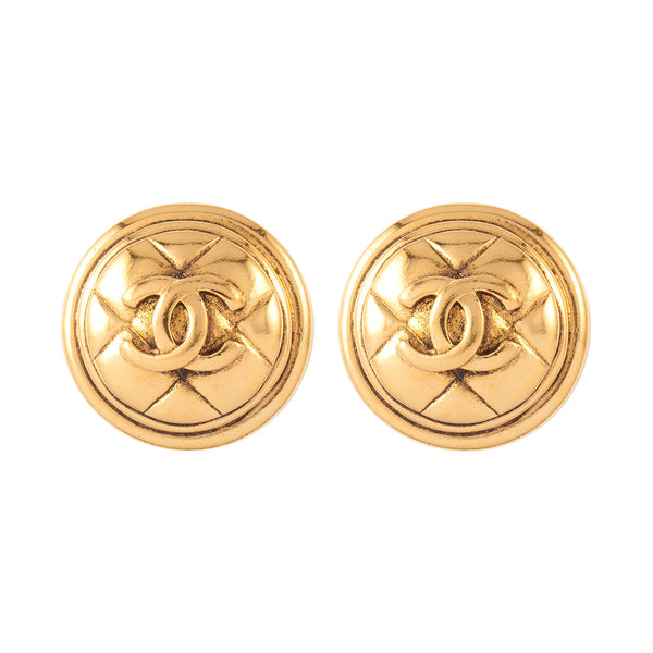 Chanel Gold and Yellow Enamel Star CC Logo Clip On Earrings