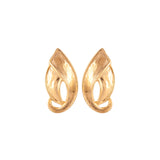 1980s Vintage D'Orlan Brushed Leaf Clip-On Earrings