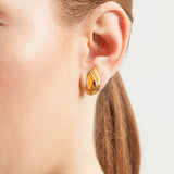 1980s Vintage D'Orlan Brushed Leaf Clip-On Earrings