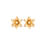 1980s Vintage Nina Ricci Flower Clip-On Earrings