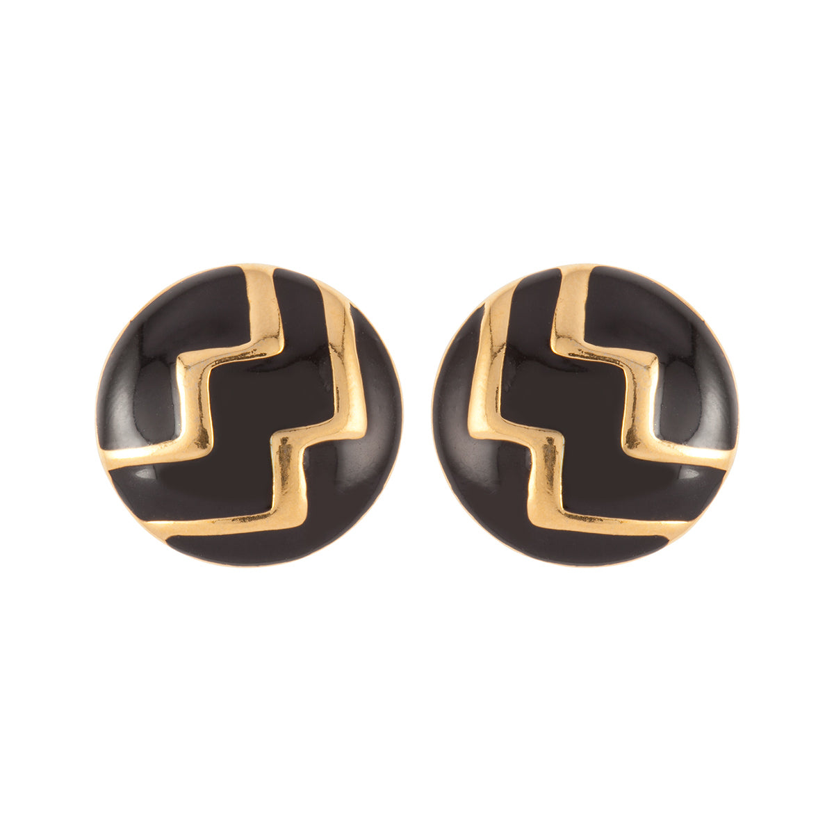 1980s Vintage Monet Stylised Round Clip-On Earrings
