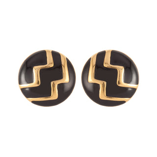 1980s Vintage Monet Stylised Round Clip-On Earrings
