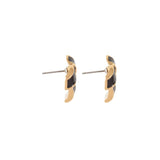 1990s Vintage D'Orlan Black Enamel Earrings