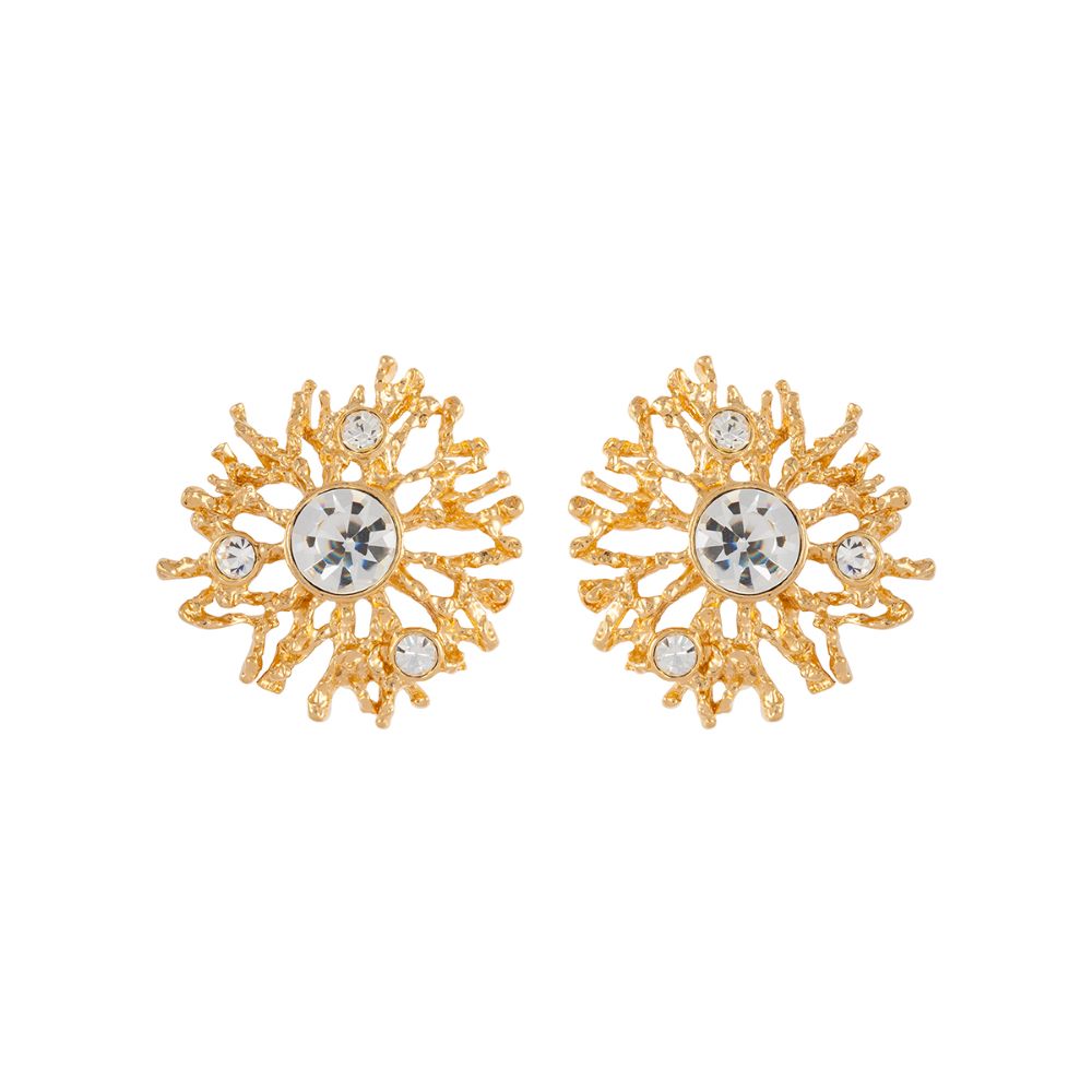 1980s Vintage Sunburst Clip On Earrings