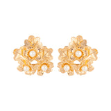 1980s Vintage Nina Ricci Flower Clip-On Earrings