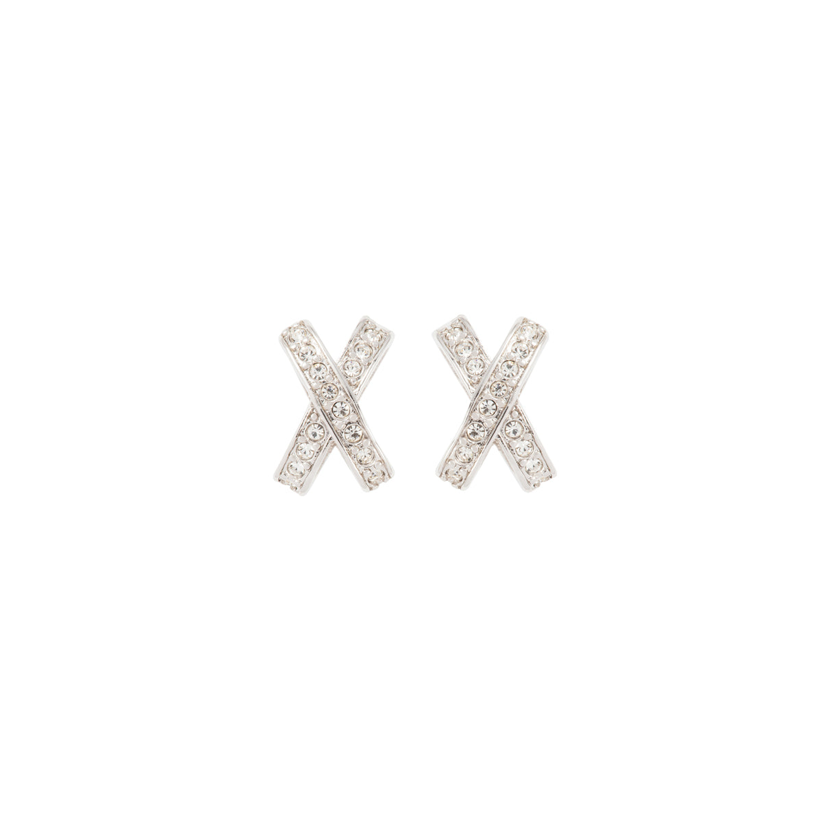 1980s Vintage Nina Ricci Crossover Clip-On Earrings