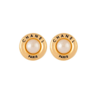 1980s Vintage Chanel Faux Pearl Clip-On Earrings