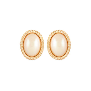 1980s Vintage Christian Dior Faux Pearl Clip-On Earrings