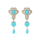 1970s Vintage Barrera Turquoise Clip-On Earrings