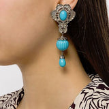 1970s Vintage Barrera Turquoise Clip-On Earrings