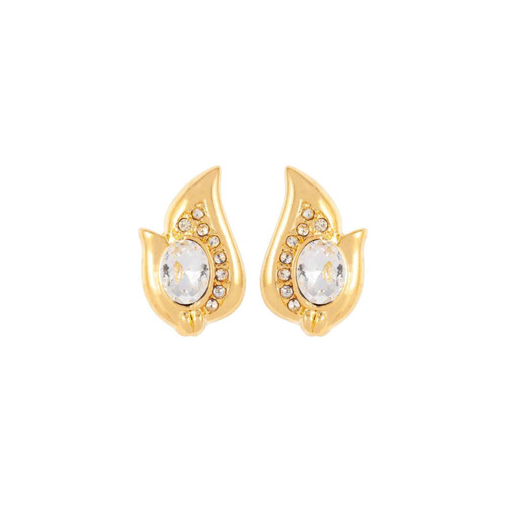 1980s Vintage Leaf Clip-On Earrings