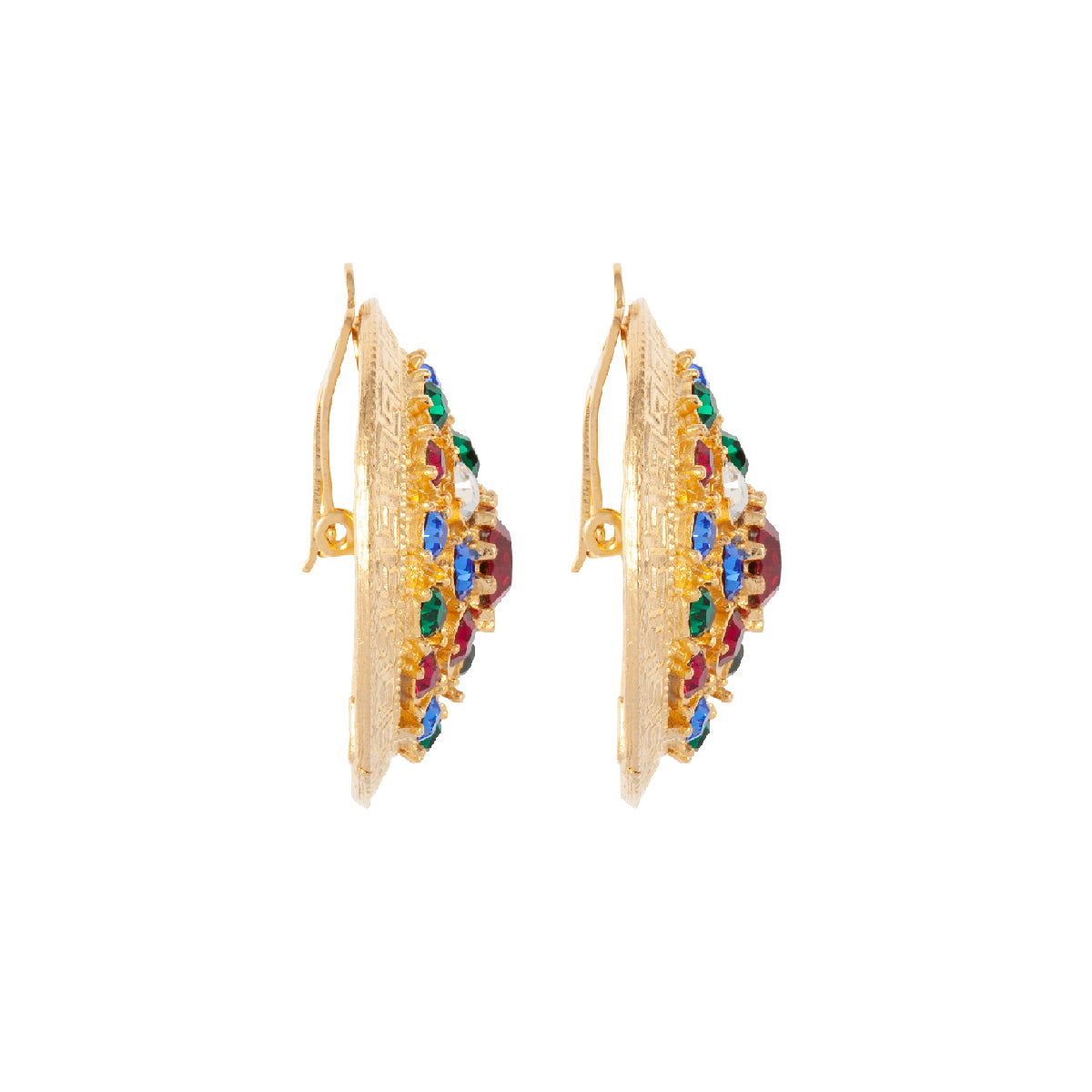 1990s Vintage Jewel Coloured Clip-On Earrings