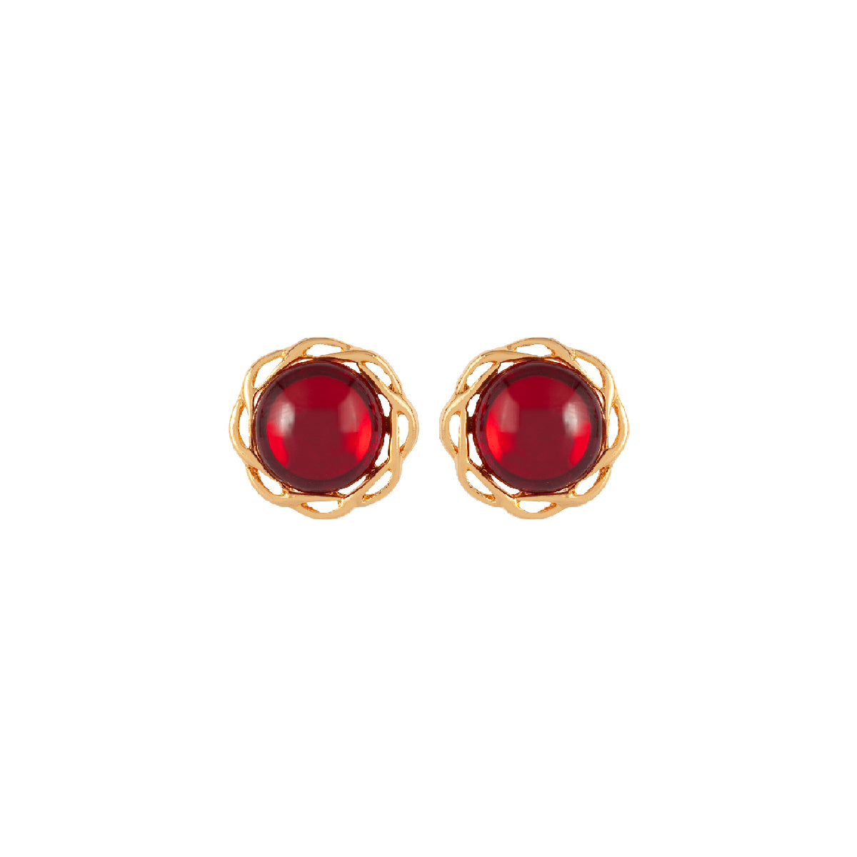 1990s Vintage Faux Ruby Earrings