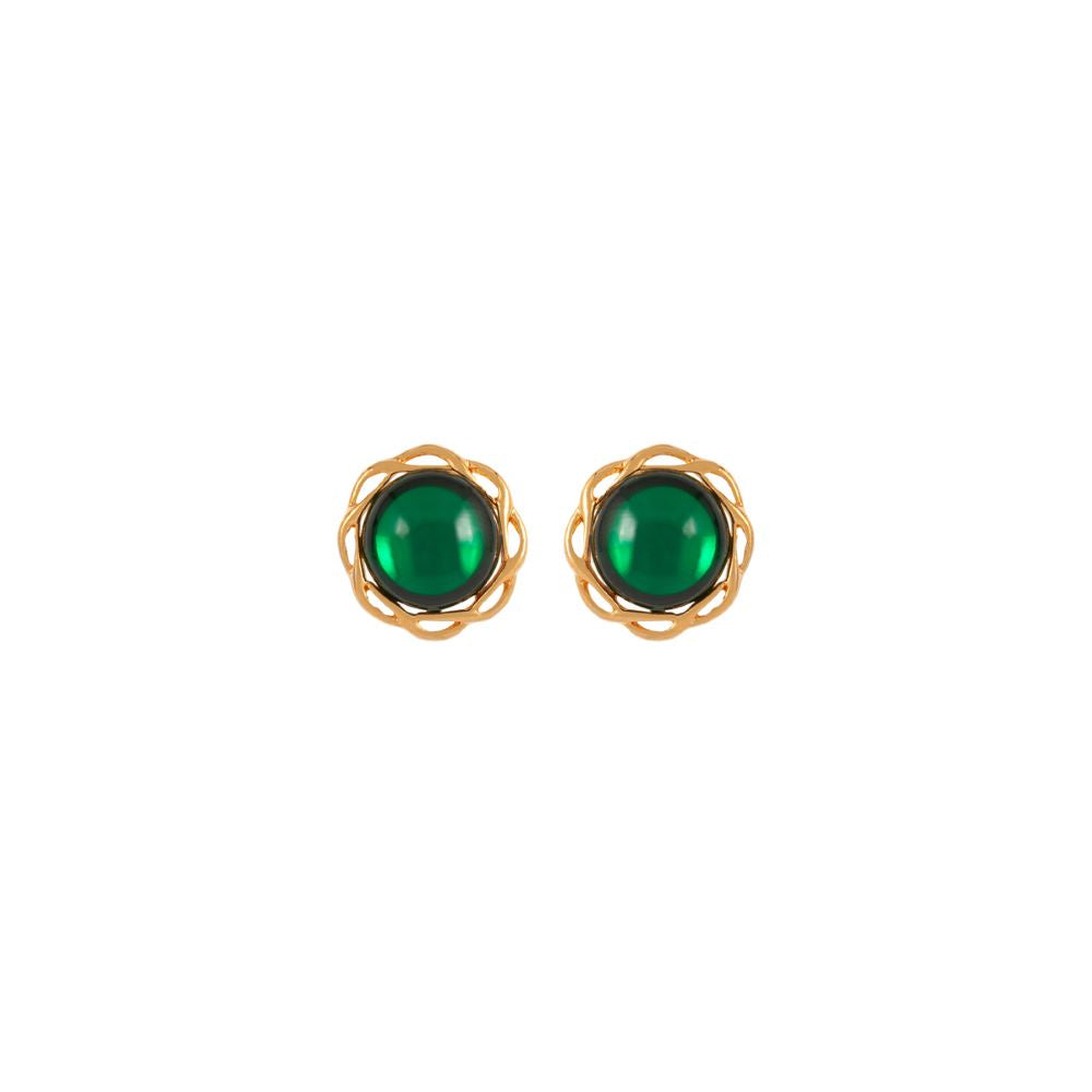 1980s Vintage Faux Emerald Earrings