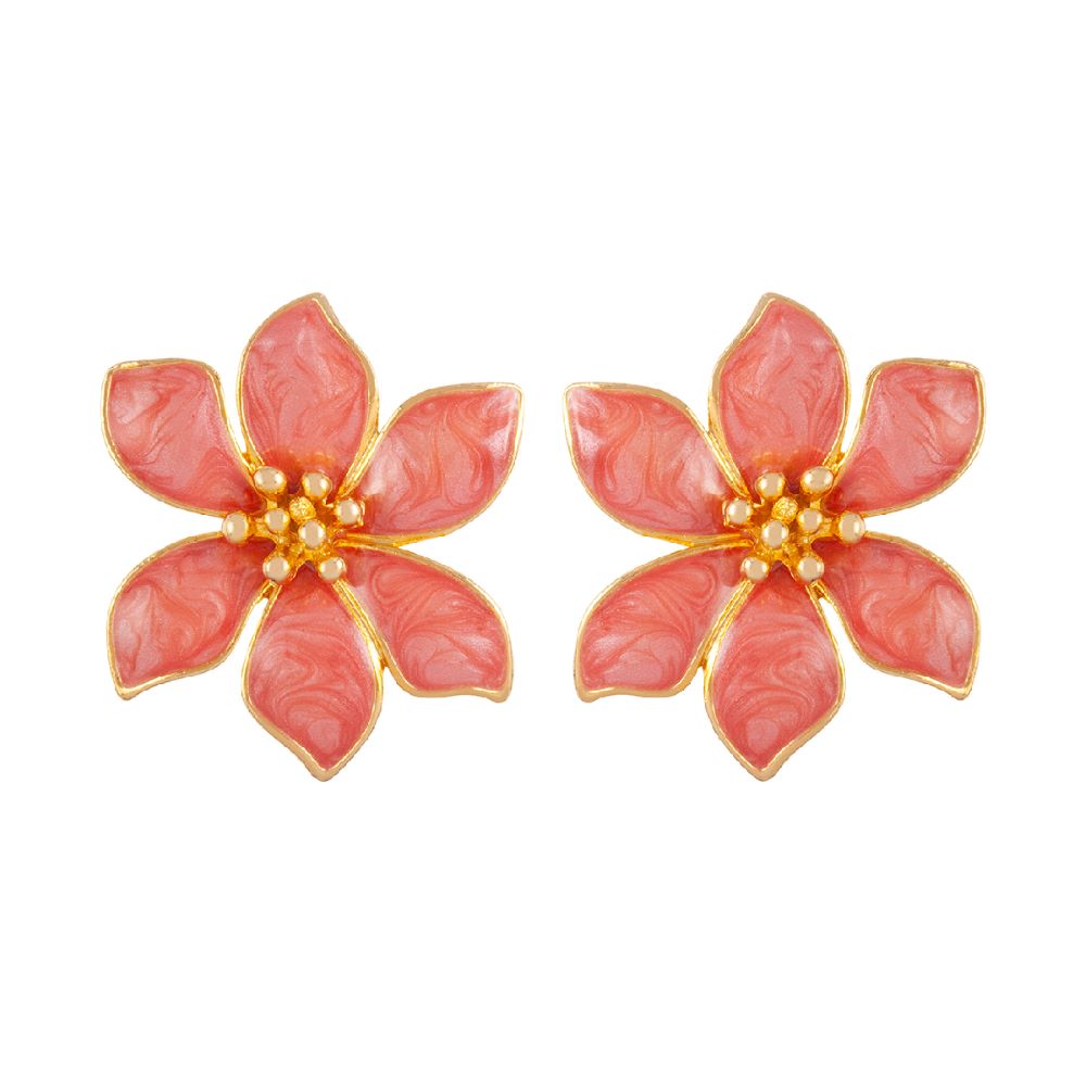 1980s Vintage Flower Clip-On Earrings