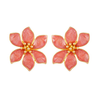 1980s Vintage Flower Clip-On Earrings