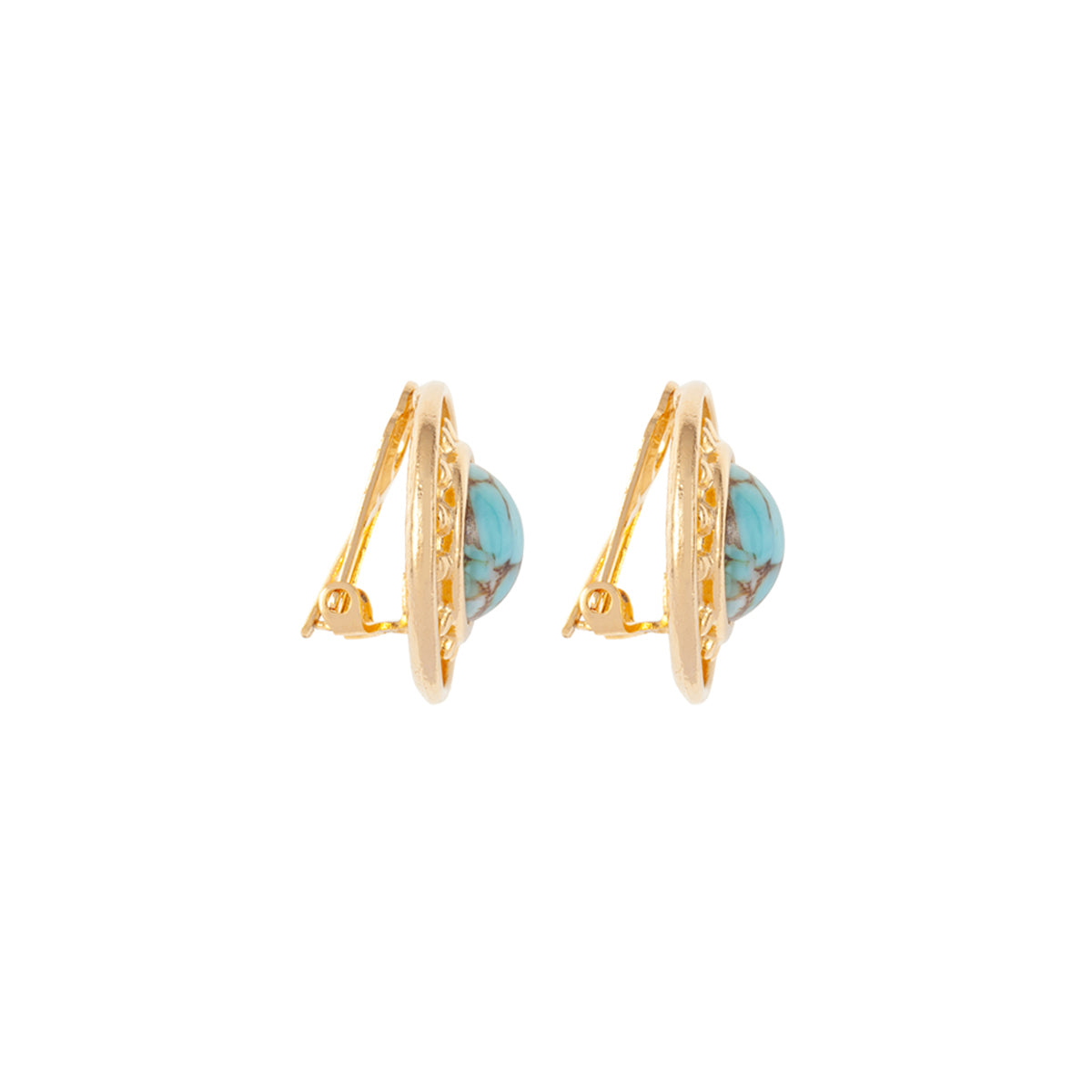 1980s Vintage Faux Turquoise Clip-On Earrings