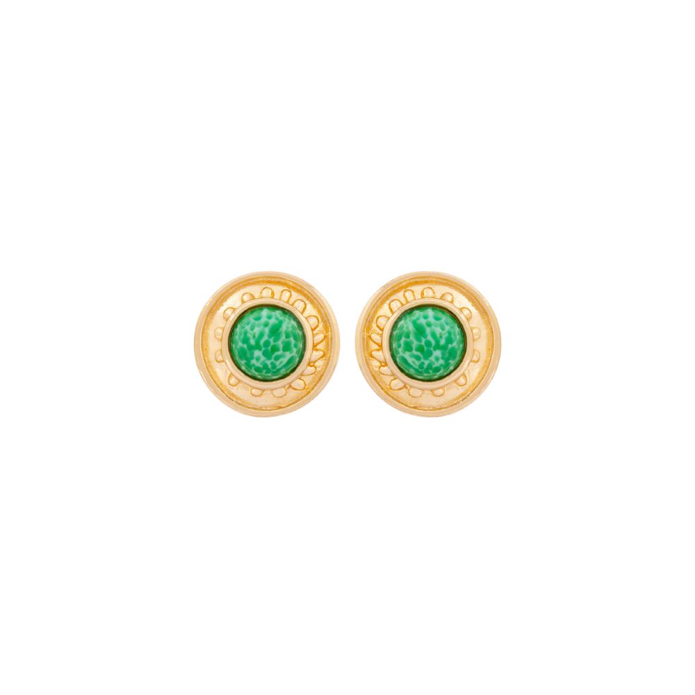 1980s Vintage Green Clip-On Earrings
