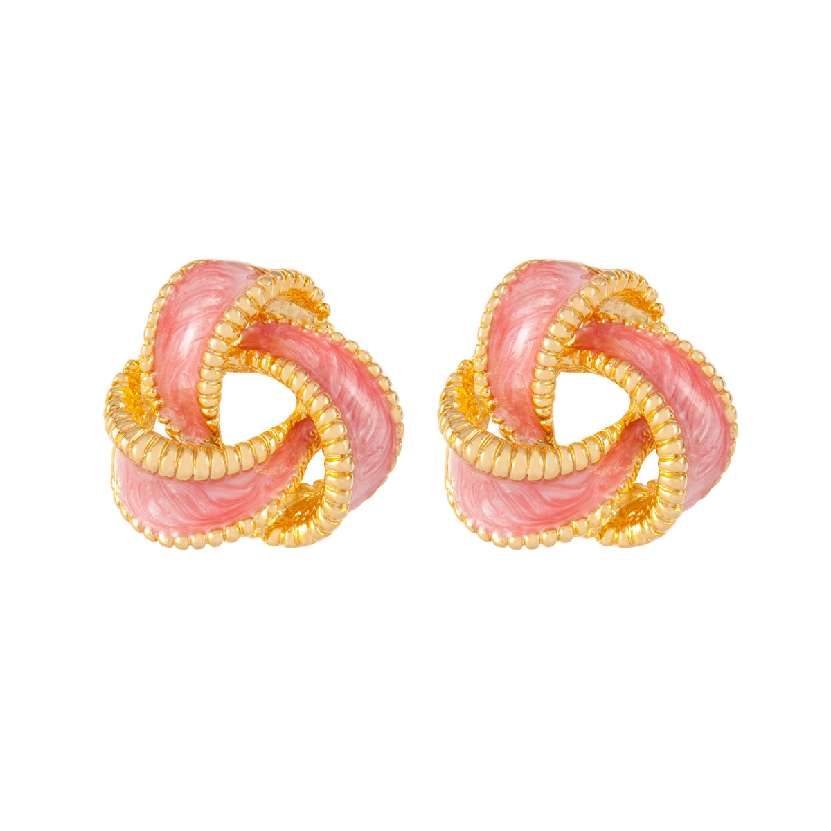 1980s Vintage Ribbon Pink Clip-On Earrings