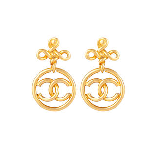 1980s Vintage Chanel Medallion Clip-On Earrings