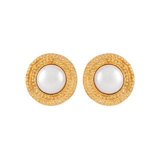 1980s Vintage Chanel Faux Pearl Clip-On Earrings