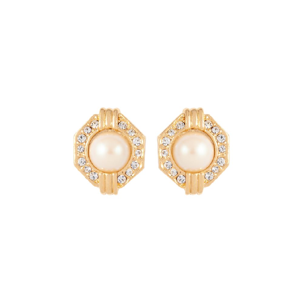 1980s Vintage Art Deco Revival Clip-On Earrings