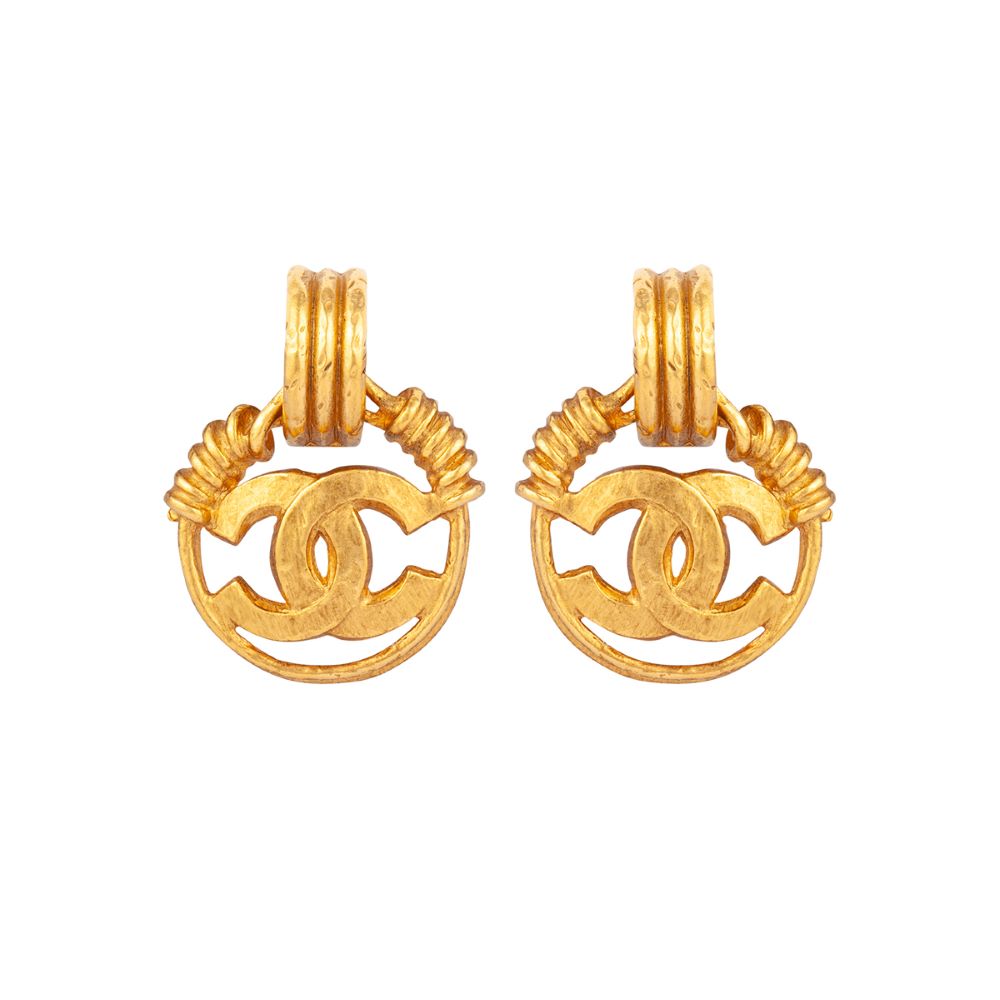 Chanel  Turnkey Gold Clip On Earrings  All The Dresses