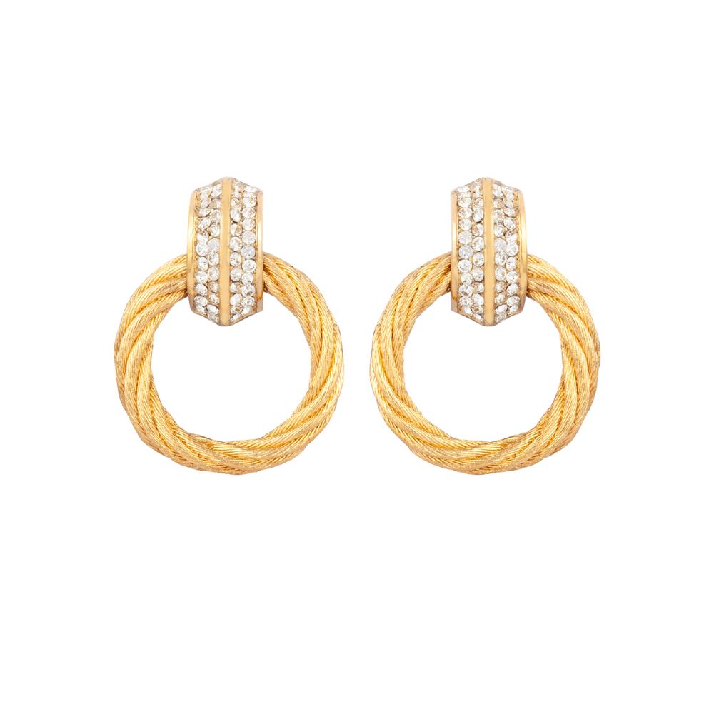 1980s Vintage Christian Dior Doorknocker Clip-On Earrings