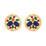 1980s Vintage Jewel Clip-On Earrings