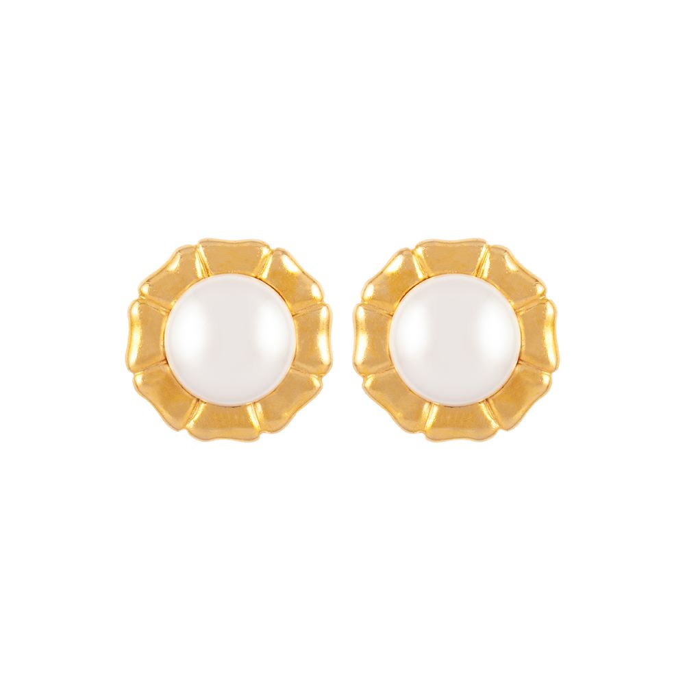 1990s Vintage Chanel Faux Pearl Clip-On Earrings