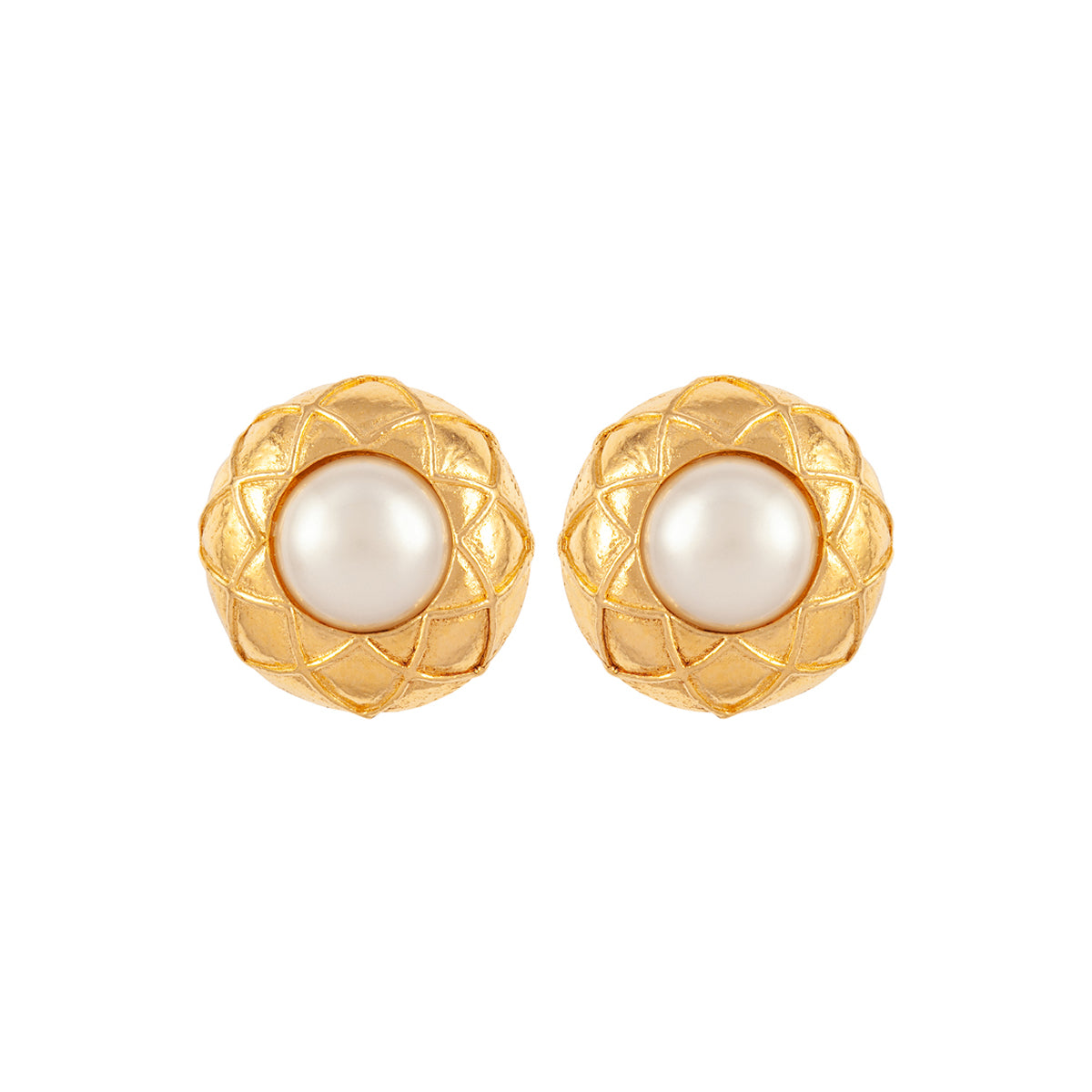 1980s Vintage Faux Pearl Clip On Earrings