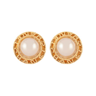 1994 Vintage Chanel Faux Pearl Clip-On Earrings