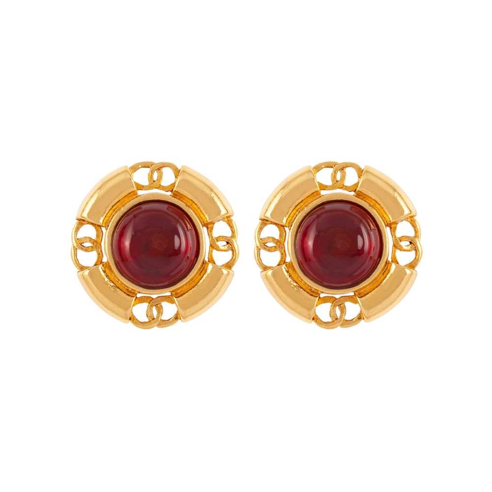 Chanel ruby earrings Clearance