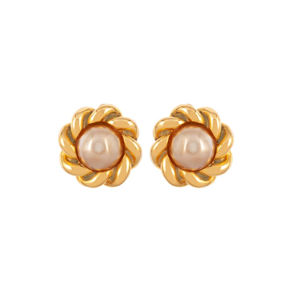 vintage gold chanel earrings clip on