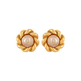1980s Vintage Chanel Faux Pearl Clip-On Earrings